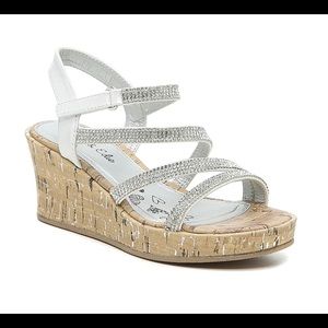 Olive & Edie - Crystal Cork Wedge Sandals NWOT